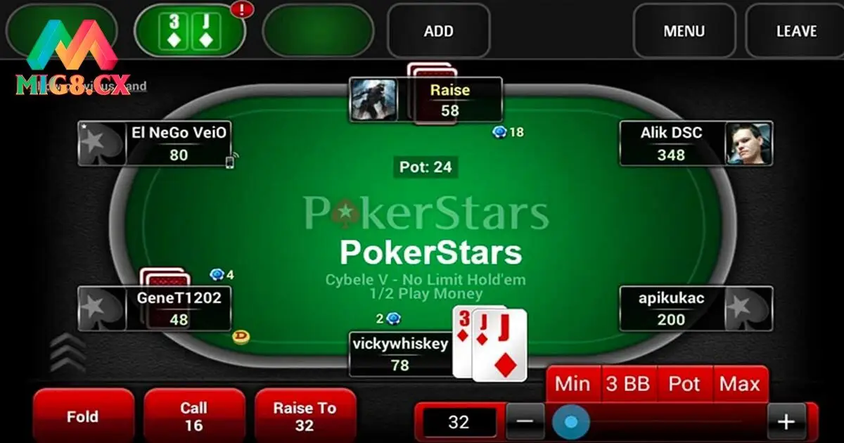 Trải nghiệm game bài poker MIG8